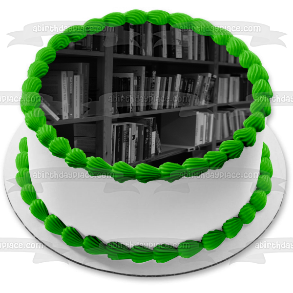 Library Book Shelf Edible Cake Topper Image ABPID52574 For Cheap