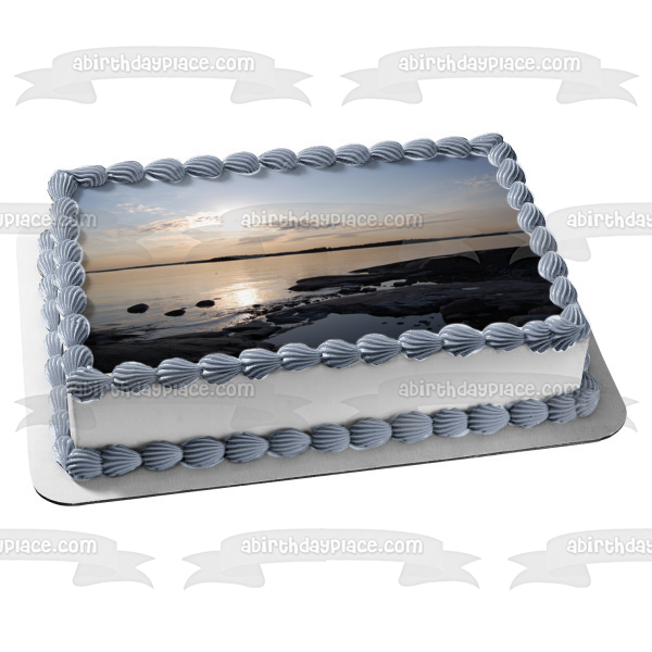 Sunset Over the Ocean Edible Cake Topper Image ABPID52572 Hot on Sale