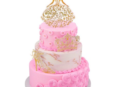 Gold Quinceañera Cake Kit Supply