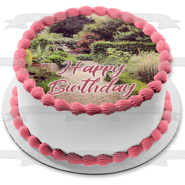 Quiet Garden Sepia Custom Image Topper Edible Cake Topper Image ABPID52348 Supply