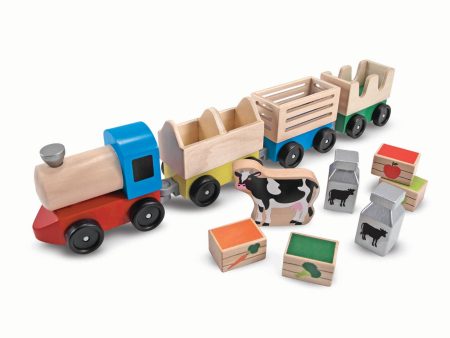 Wooden Farm Train Toy Set Online now