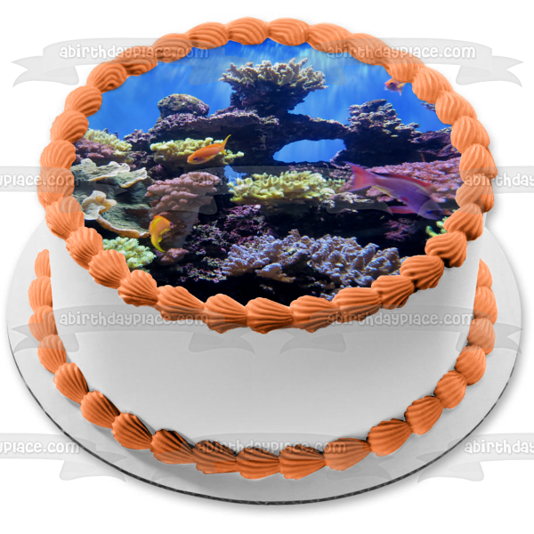 Underwater Ocean Life Fish Coral Edible Cake Topper Image ABPID52575 Online Sale