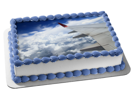 Airplane Window View Airplane Wing Clouds Edible Cake Topper Image ABPID52527 Sale