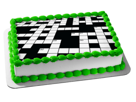 Crossword Puzzle Edible Cake Topper Image ABPID52320 Online now