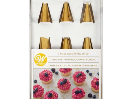 Navy Blue and Gold Piping Tips and Cake Decorating Supplies Set, 17-Piece Sale