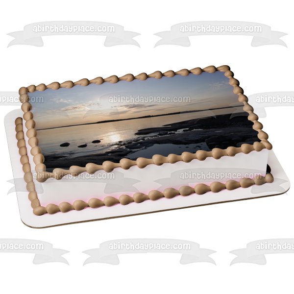 Sunset Over the Ocean Edible Cake Topper Image ABPID52572 Hot on Sale