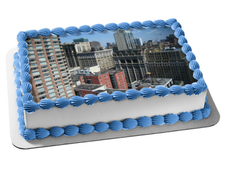 City Buildings Scape Edible Cake Topper Image ABPID52582 on Sale