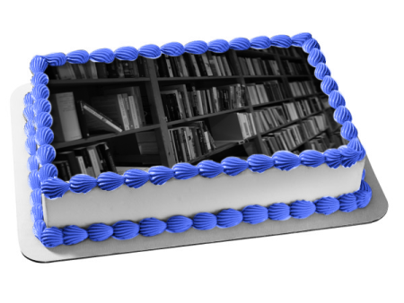 Library Book Shelf Edible Cake Topper Image ABPID52574 For Cheap