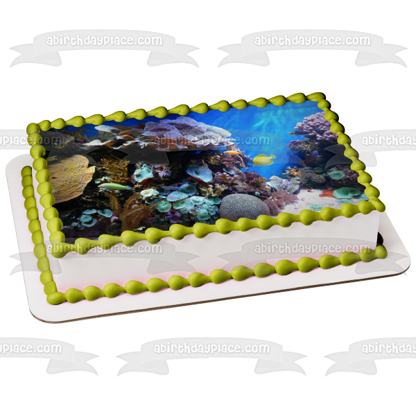 Ocean Life and Scape Fish Coral Edible Cake Topper Image ABPID52571 Online