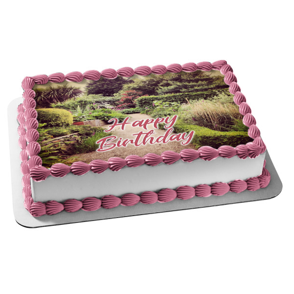 Quiet Garden Sepia Custom Image Topper Edible Cake Topper Image ABPID52348 Supply