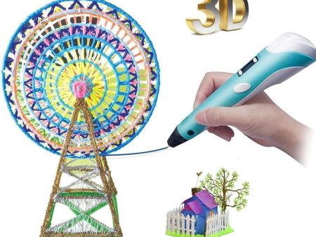 3D Pen-2 Intelligent Printing Pen Drawing Toy With 1.75MM PLA Filaments - Refills 10mm Each Sale