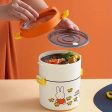 Vertical 2 Storey Kids Tiffin lunch Box (Orange Cream) Sale