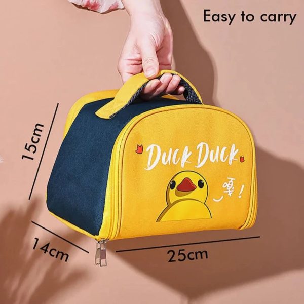 Yellow Duck Themed Handle Lunch Box with Matching lunch Box Cover Discount