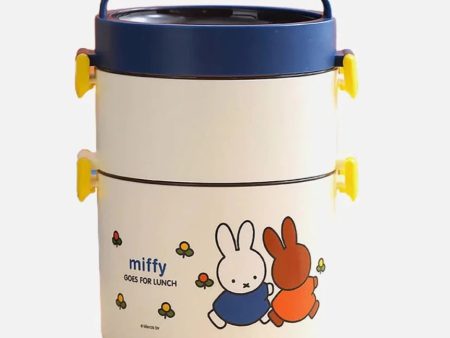 Vertical 2 Storey Kids Tiffin Box (Blue Cream) Sale