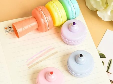 Cute Shape Ice-cream Macaron Highlighter Fine Grip Marker For Cheap