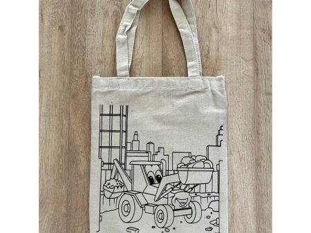 DIY Colouring Little Excavator Tote Bag Fashion