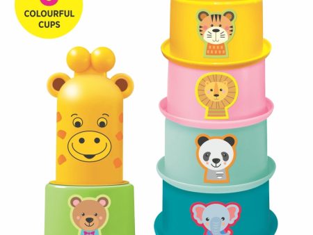 Baby’s Safari World - 17 pcs Ultimate Toddler Games Gifts Set - Stacking Cups,Nesting, Rolling - Montessori Fine Motor Skills Online Hot Sale