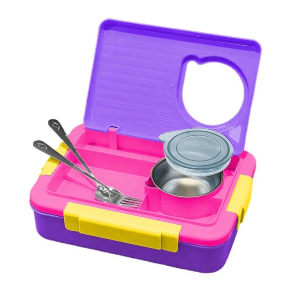 2 Decker Double Lock Stainless Steel Lunch  Tiffin Box (Purple Pink) Online