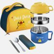 Blue Duck Themed Handle Lunch Box with Matching Lunch Box Cover Fashion