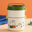 Vertical 2 Storey Kids Tiffin lunch Box (Green Cream) Hot on Sale