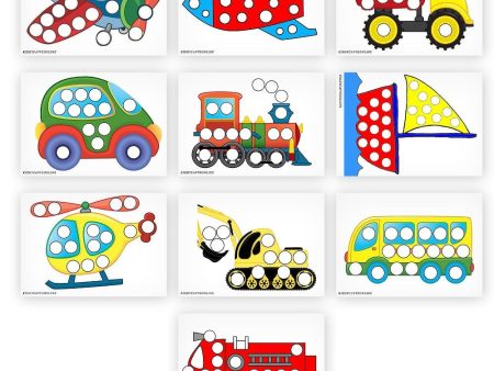 Transport Vehicle Alphabets Reusable Dot Sticker Activity Set Online Hot Sale