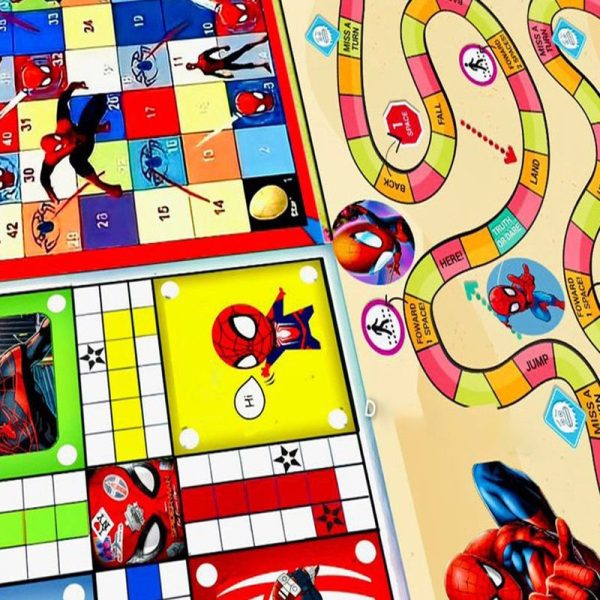 Spiderman Printed Jumbo 3 in 1 Ludo, Snake & Ladder and Town Game with Dice & Tokens Online now