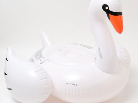 Inflatable Luxe Swimming Ride On Float Swan - White Sale