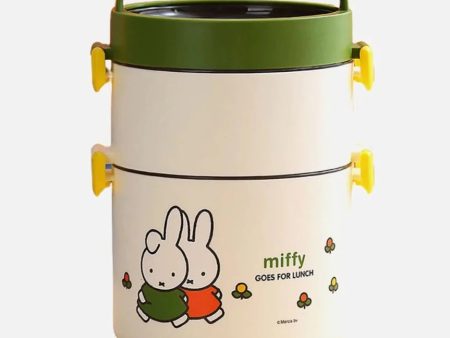 Vertical 2 Storey Kids Tiffin lunch Box (Green Cream) Hot on Sale