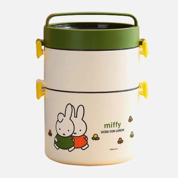 Vertical 2 Storey Kids Tiffin lunch Box (Green Cream) Hot on Sale