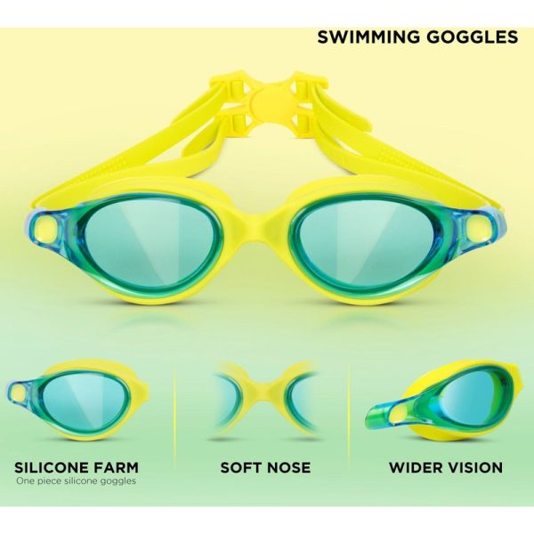 Viva Vision Swimming Goggles (Mirrored Nose Bridge, Anti-Fog and UV Protection) | 8 - 12 Years For Discount