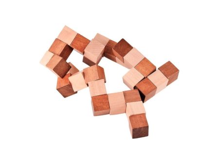 Snake Cube Puzzle – Wooden Brain Teaser For Sale