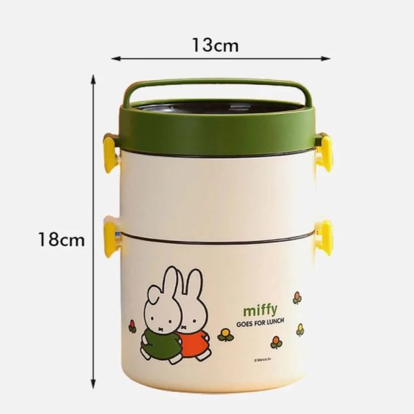 Vertical 2 Storey Kids Tiffin lunch Box (Green Cream) Hot on Sale