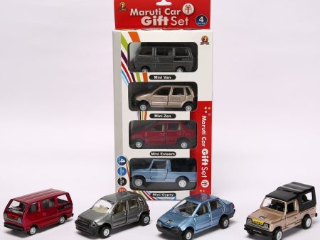 Maruti Car Gift Set Pull Back 4 Piece Die Cast Car Play Set - Assorted Coloured Packs Discount