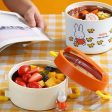 Vertical 2 Storey Kids Tiffin lunch Box (Orange Cream) Sale