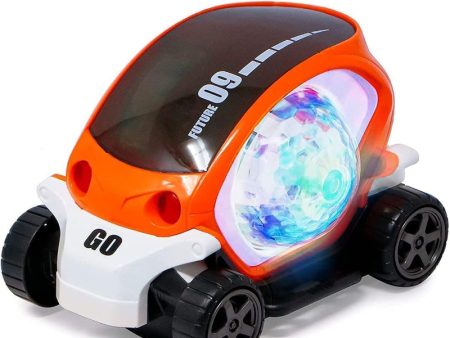 360 Degree Rotating Bump and Go India Toy Stunt Car Toy with 4D Lights & Sounds and Musical Car (Assorted Colours) For Sale