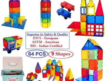 Geltiles Set (64 Pcs) Magnetic Tiles on Sale