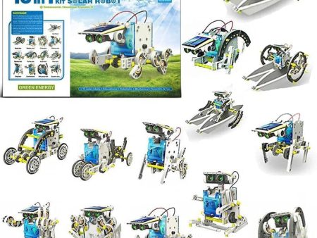 13 in 1 Educational Hybrid Solar Robot Kit Station Activity Toys Game for Kids (DIY-Do It Yourself) For Project Art  & Craft - Multicolored Discount