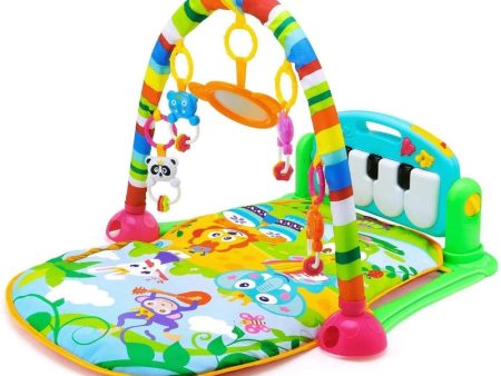 Baby Play Mat Gym & Fitness Rack with Hanging Rattles Lights & Musical Keyboard - Forest Theme Fashion