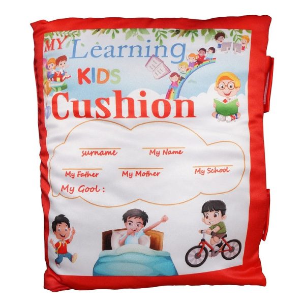 3D Digital Printed Interactive Pre-School Learning Cushion Book in English Language & Vocabulary Development Polyester Pillow for Kids Educational Games Online