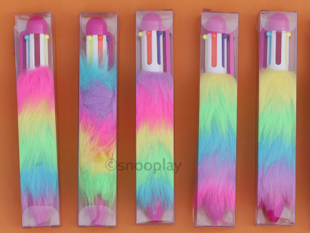 Multicolored Ink Rainbow Fur Pen (Return Gift   Party Favours) For Sale