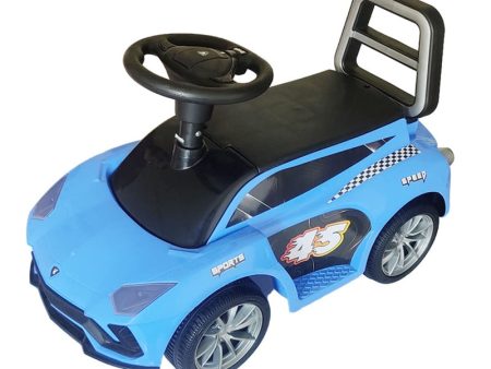 Ride on & Push Car with Horn, Steering, Backrest and Under Seat Storage - Blue Discount