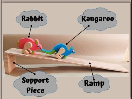 Wooden Ramp Walking Toys Kangaroo and Rabbit - Classic Cheap