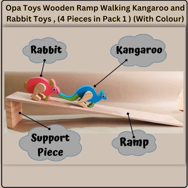 Wooden Ramp Walking Toys Kangaroo and Rabbit - Classic Cheap