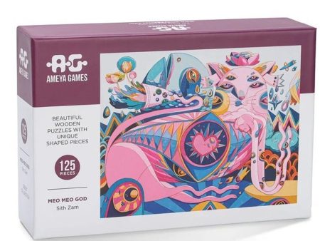 Cool Cat aka Meo Meo God - 125 Piece Fun Wooden Jigsaw Puzzle For Sale