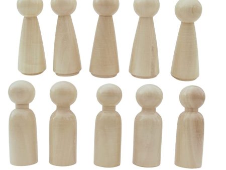 Wooden Peg Dolls 10 PCS Toy for Kids Vegetable Colored safe (NATURAL) Online now