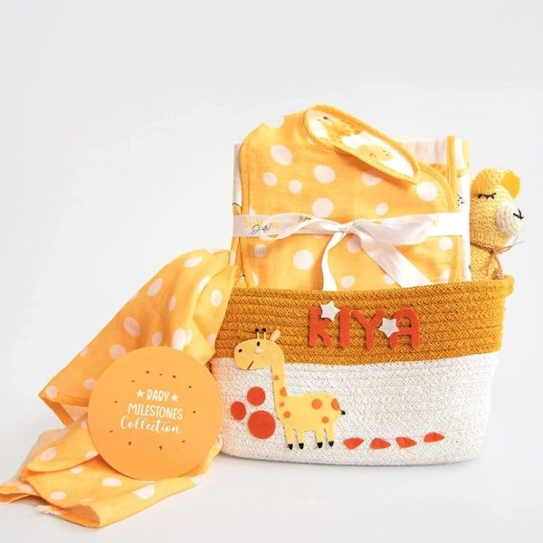 Personalised Cute Polka - Organic Bedding Gift Basket (Collective) - COD Not Available Online Sale