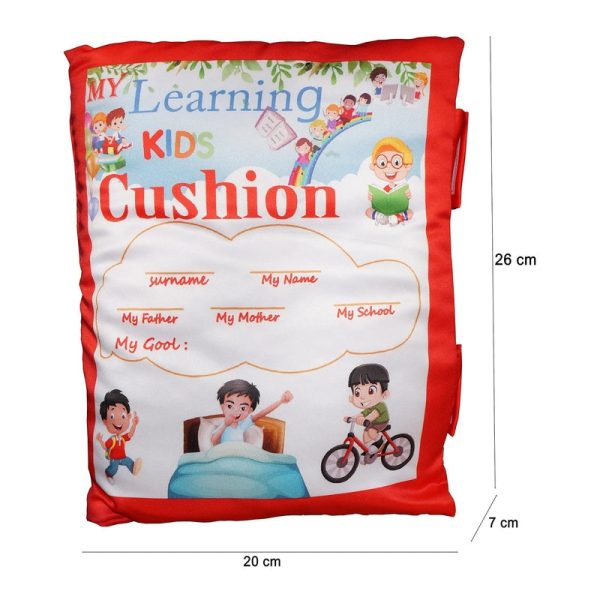 3D Digital Printed Interactive Pre-School Learning Cushion Book in English Language & Vocabulary Development Polyester Pillow for Kids Educational Games Online