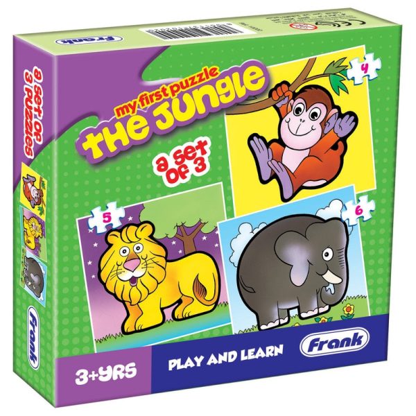 The Jungle - A Set of 3 First Puzzles - 4, 5 & 6 Pieces Discount