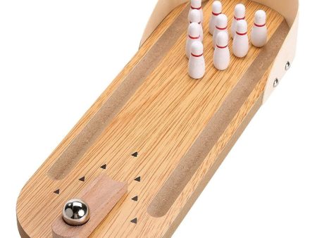 Wooden Mini Bowling Game Tabletop Toy Set Online Hot Sale