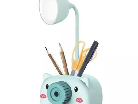 Cute Camera Style Tabletop Desk Lamp LED Light Pencil Sharpener With Holder 3 in 1 Multifunction White Shade Study Lamps (Assorted Colors) Online now